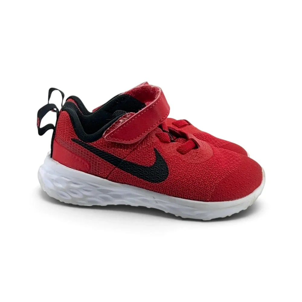 Nike Revolution 6 Toddler Red Black Running Sneakers Size 6C